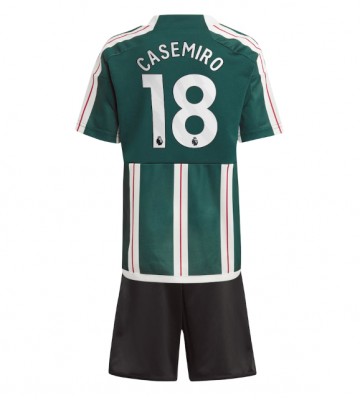 Manchester United Casemiro #18 Borta Kläder Barn 2023-24 Kortärmad (+ Korta byxor)
